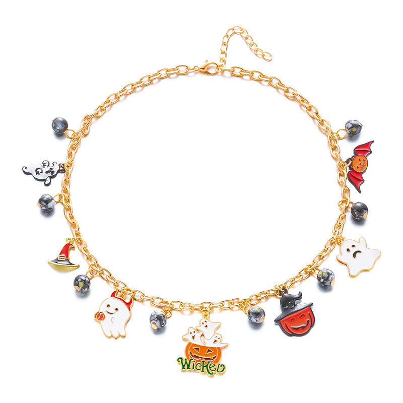 Wholesale  Cat Pumpkin Funny Cartoon Pendant Necklace